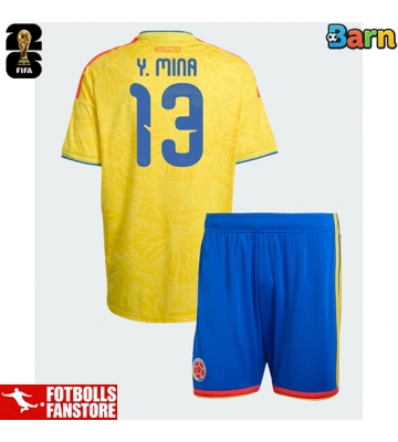 Colombia Yerry Mina #13 Hemmatröja Barn VM 2026 Kortärmad (+ Korta byxor)
